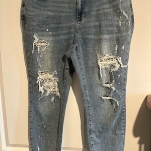 Judy Blue Lace Patch Skinny Jeans 20W